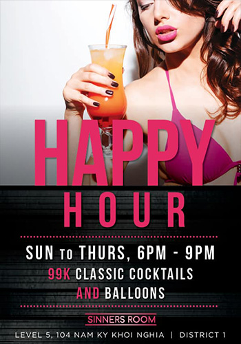 Daily Happy Hour | Sinners Room 